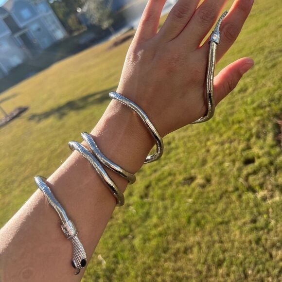 Silver Serpenti Snake Necklace-Bracelet Multifunctional - Picture 8 of 14